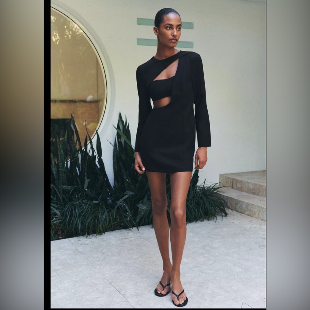 ZARA Black Cut-Out Mini Dress